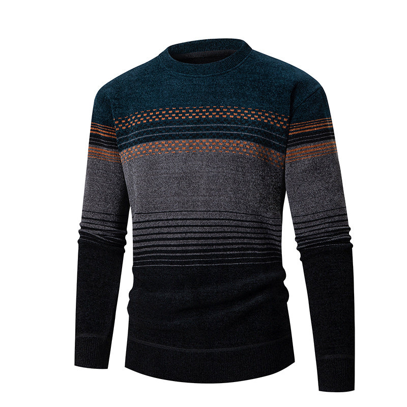 Herren modischer Pullover mit einzigartigem Strukturdesign und mehrfarbigem Muster Stilzeits