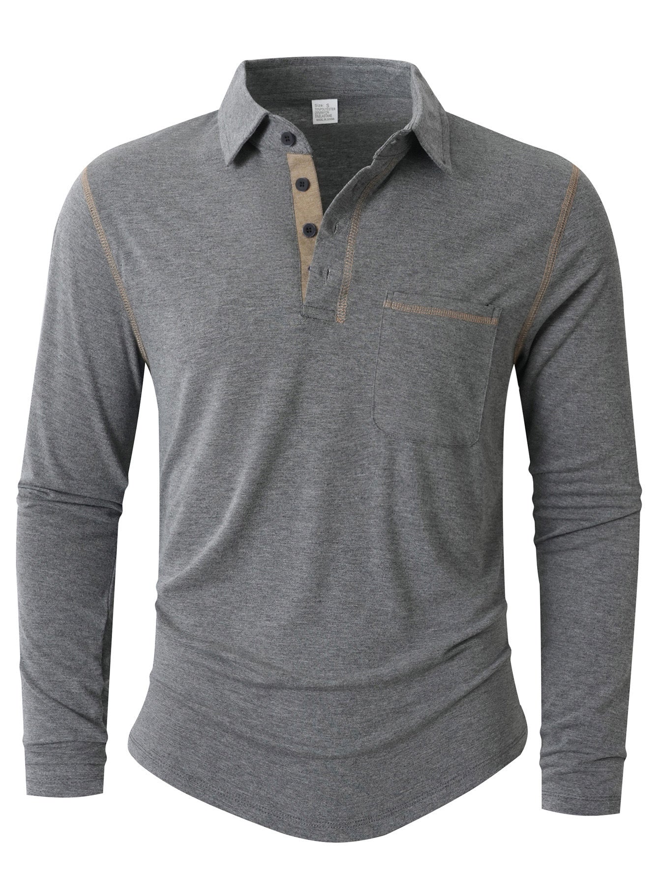 Herren Langarm Poloshirt Stilzeits