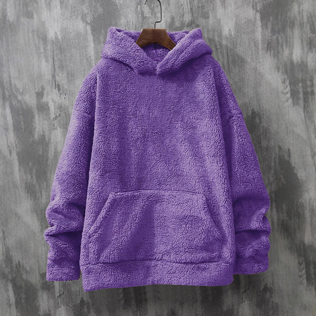 Damen Kuscheliger Fleece-Pullover mit Kapuze und praktischen Taschen Stilzeits