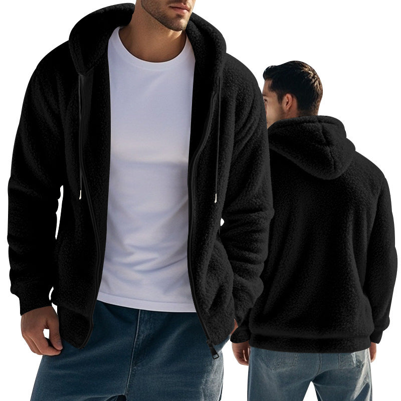 Herren Fleece Hoodie mit Kängurutasche und praktischem Reißverschluss Stilzeits
