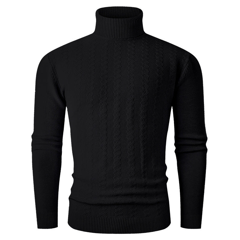 Herren Rollkragenpullover mit strukturiertem Muster und hohem Kragen Stilzeits