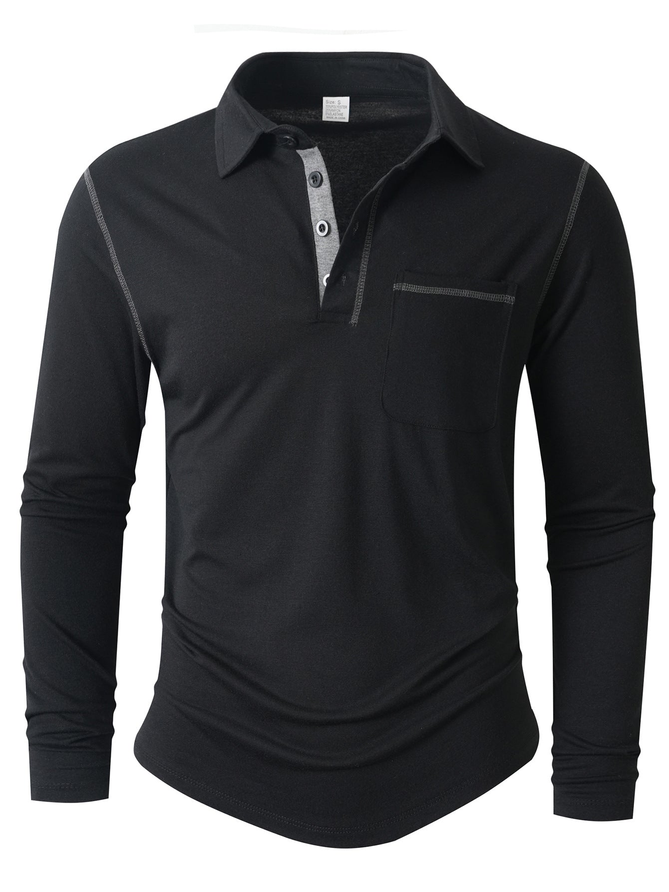 Herren Langarm Poloshirt Stilzeits