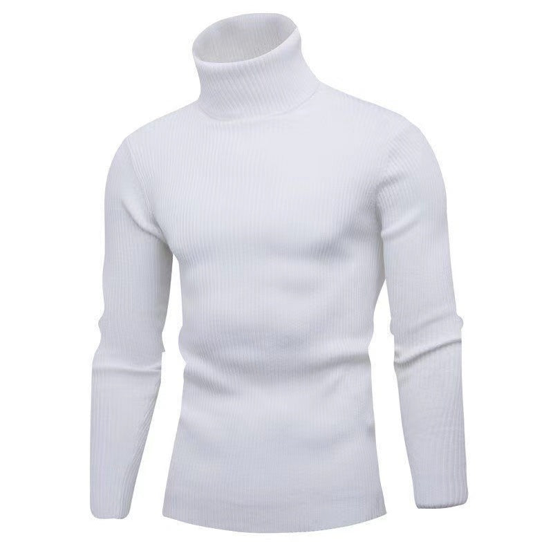 Herren hochwertiger Rollkragenpullover aus feinem Rippstrick Stilzeits