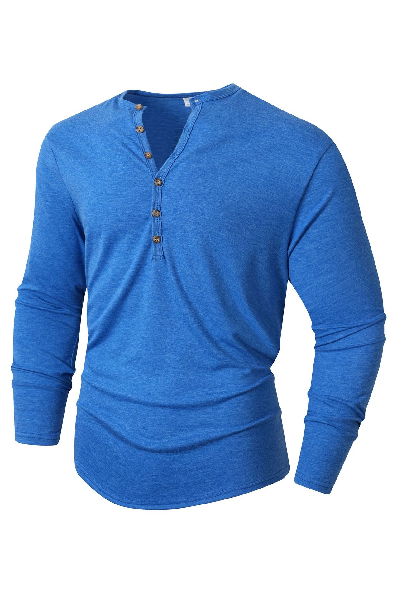 Herren Langarm Henley-Shirt mit Knopfleiste und weichem Baumwollmix Stilzeits