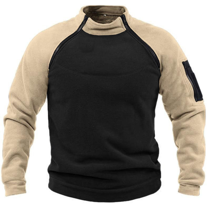 Herren funktioneller Fleece-Pullover mit hohem Kragen Stilzeits