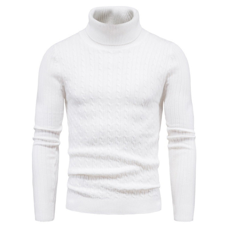 Herren Rollkragenpullover mit Zopfmuster Stilzeits