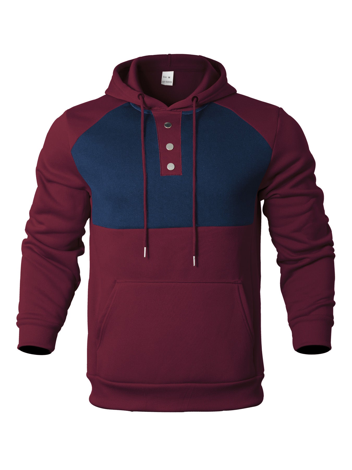 Herren Hoodie mit Knopfleiste und Kontrastdetails Stilzeits