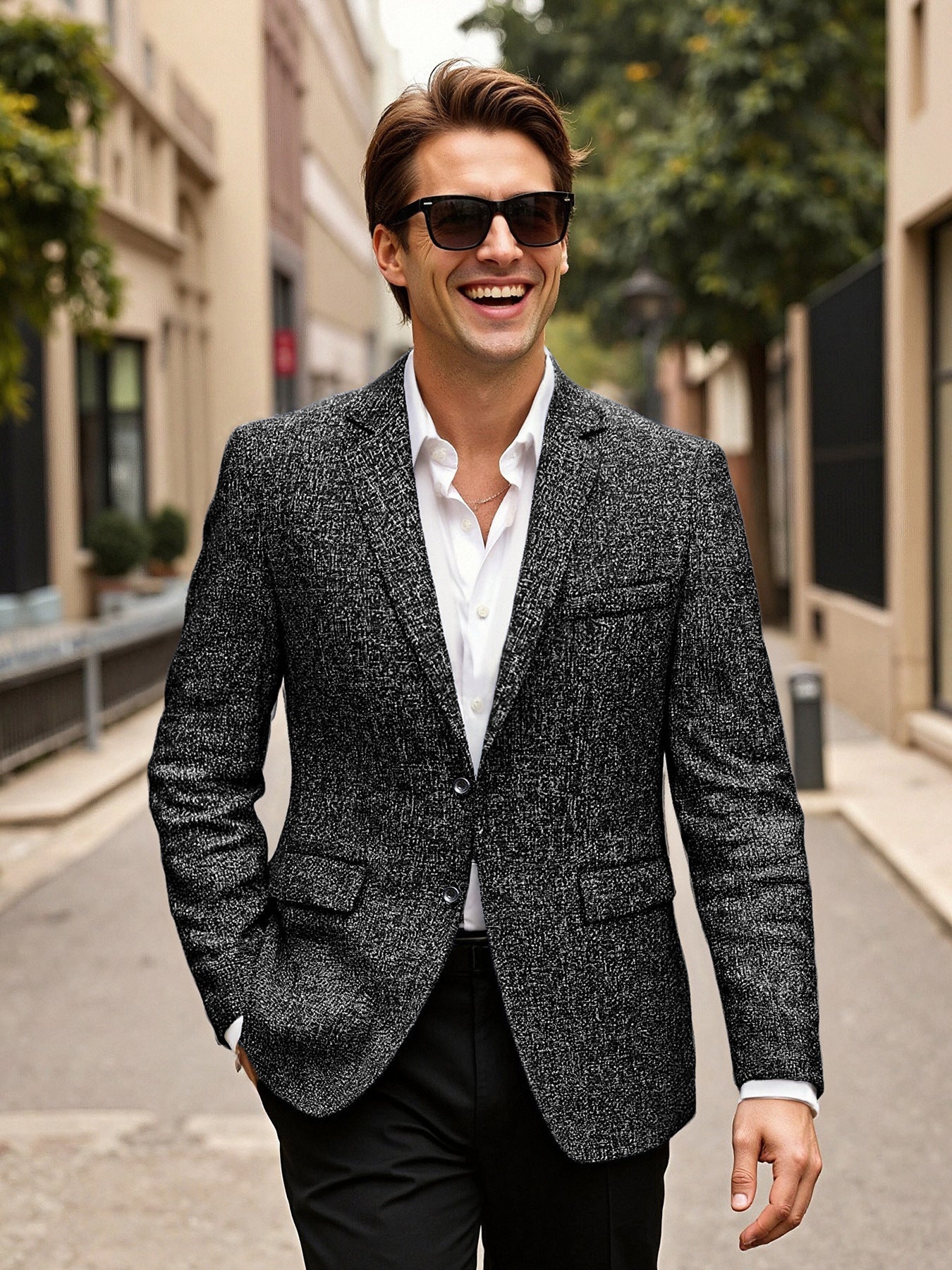 Herren eleganter Blazer aus Wolle Stilzeits