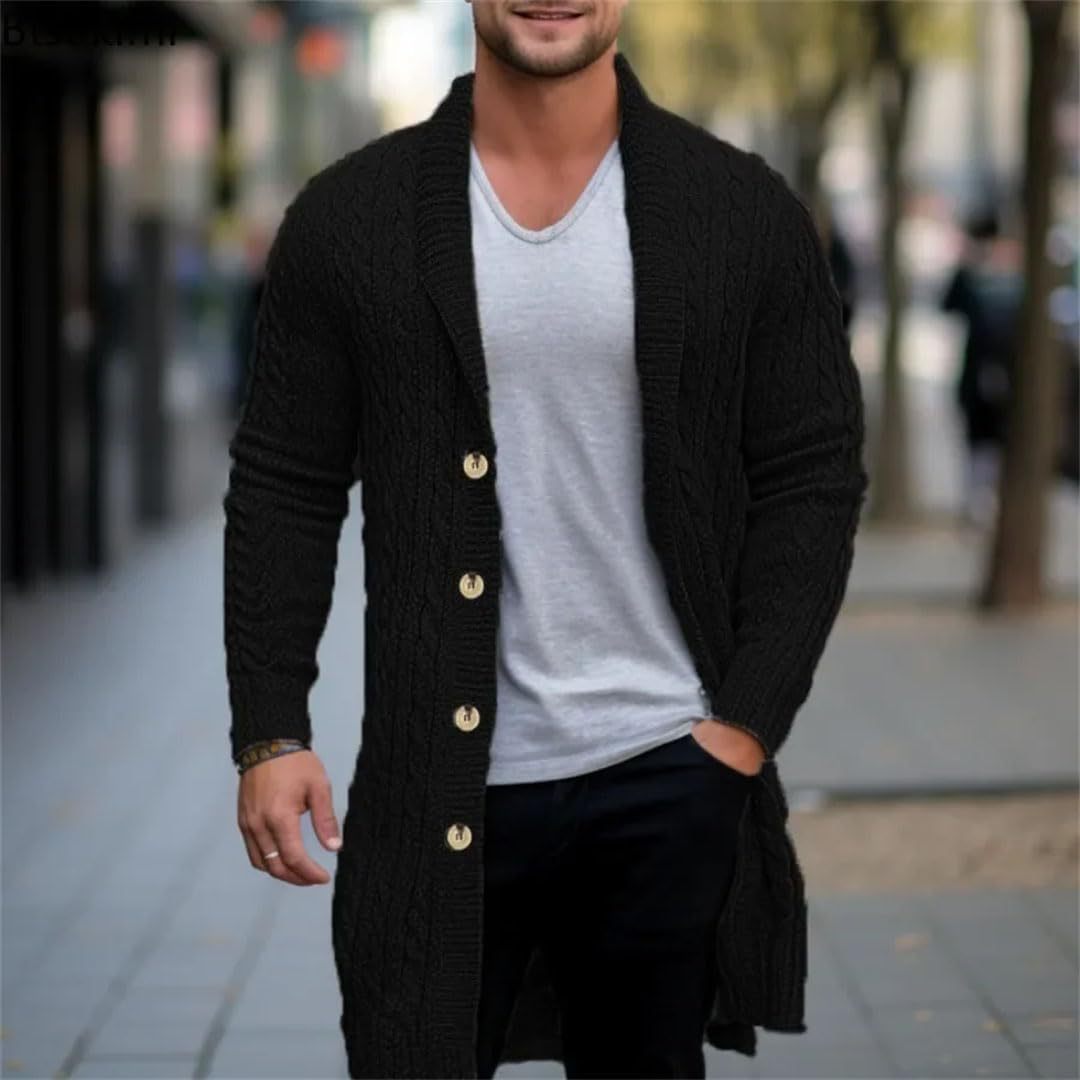 Herren Strickjacke mit offenem Design und Knopfdetails Stilzeits