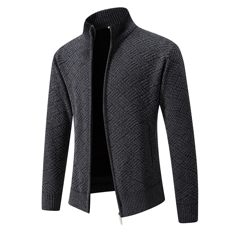 Herren Strickjacke mit modernem Karomuster Stilzeits