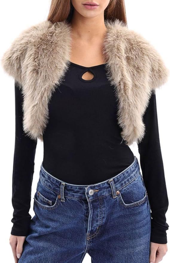 Damen Flauschige Kunstpelzweste im offenen Design Stilzeits