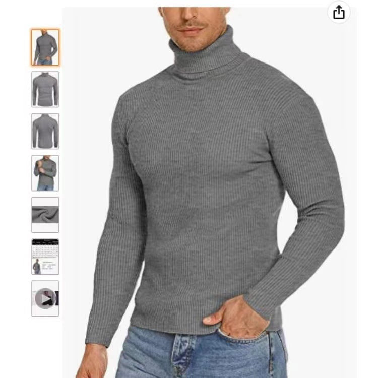 Herren Stehkragen Pullover aus ribbeltem Strick Stilzeits