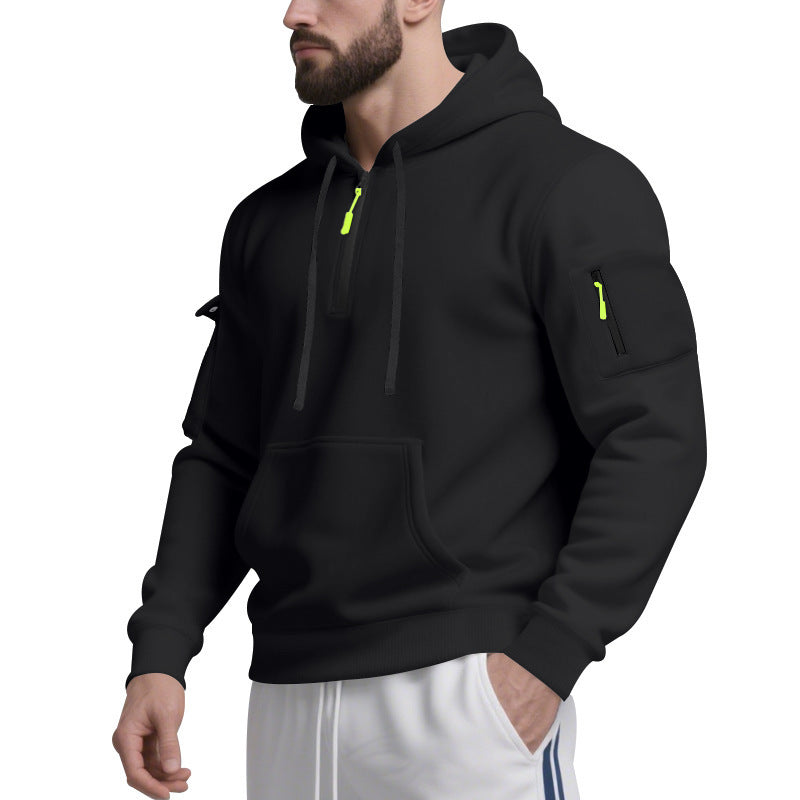 Herren Sport Hoodie mit praktischem Reißverschluss und seitlichen Taschen Stilzeits