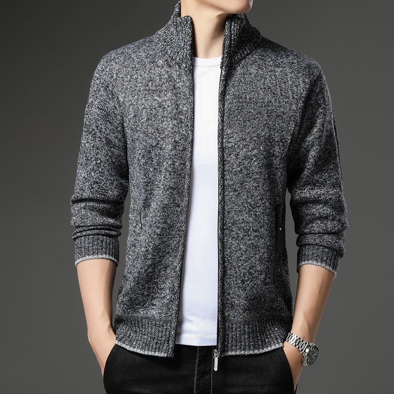 Herren Fleecejacke mit hochgeschlossenem Kragen und praktischen Reißverschlusstaschen Stilzeits