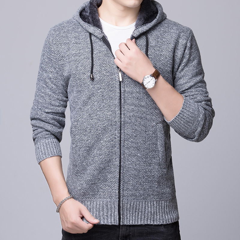 Herren gemütliche Kapuzenjacke mit fleecegefüttertem Innenleben Stilzeits