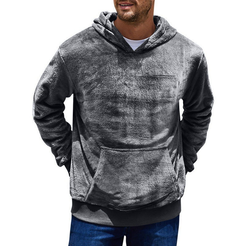 Herren kuscheliger Fleece Hoodie mit Kängurutasche Stilzeits