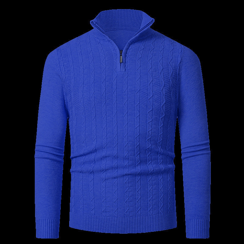 Herren Strickpullover mit modernem Kragen und Reißverschluss Stilzeits