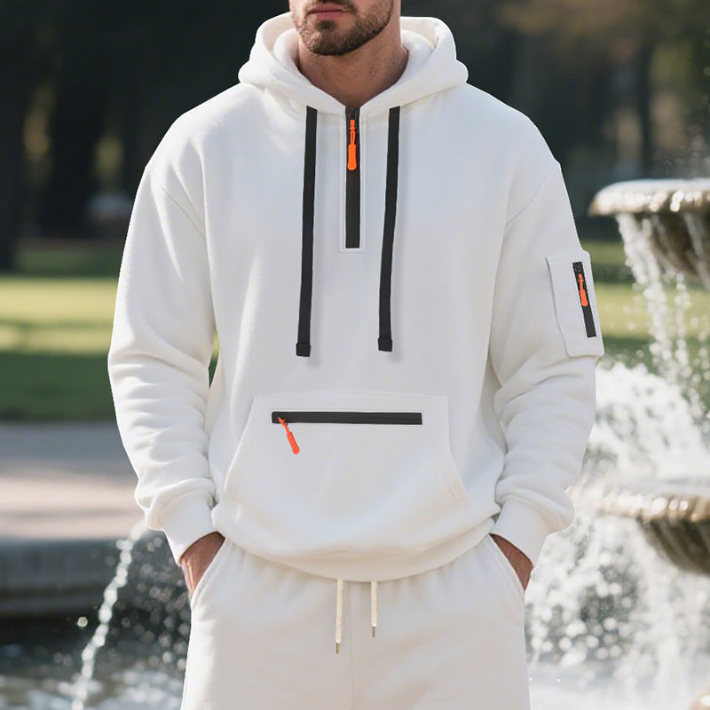 Herren sportlicher Hoodie mit funktionalem Reißverschluss Stilzeits