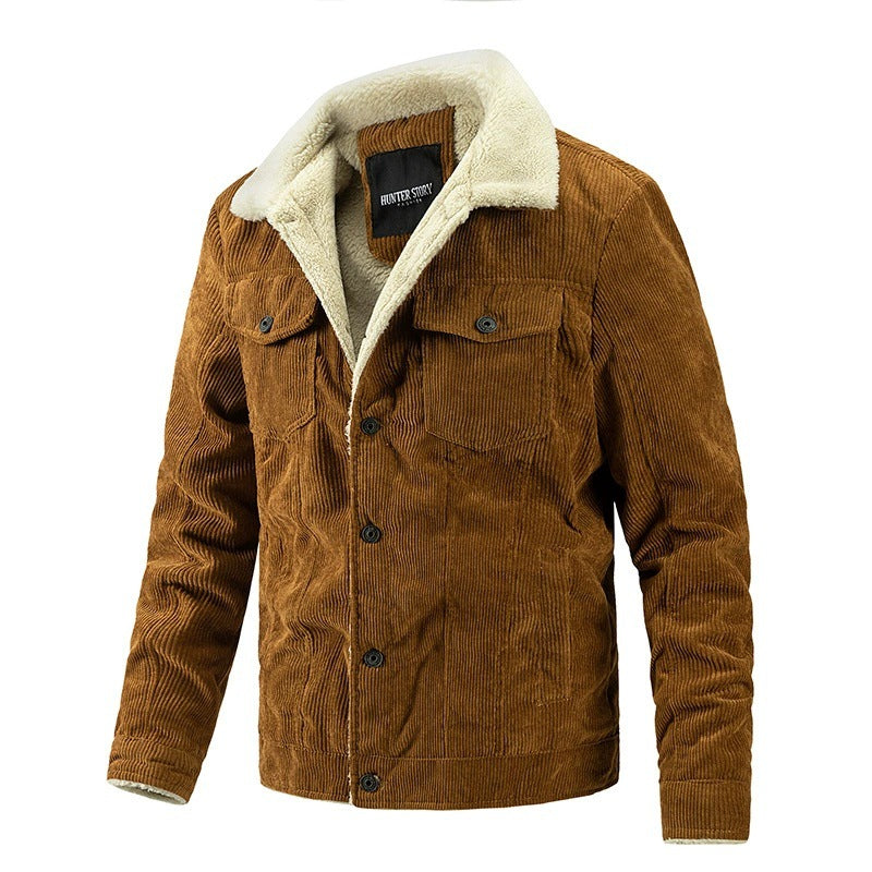 Herren kuschelige Cord-Jacke mit warmem Futter Stilzeits