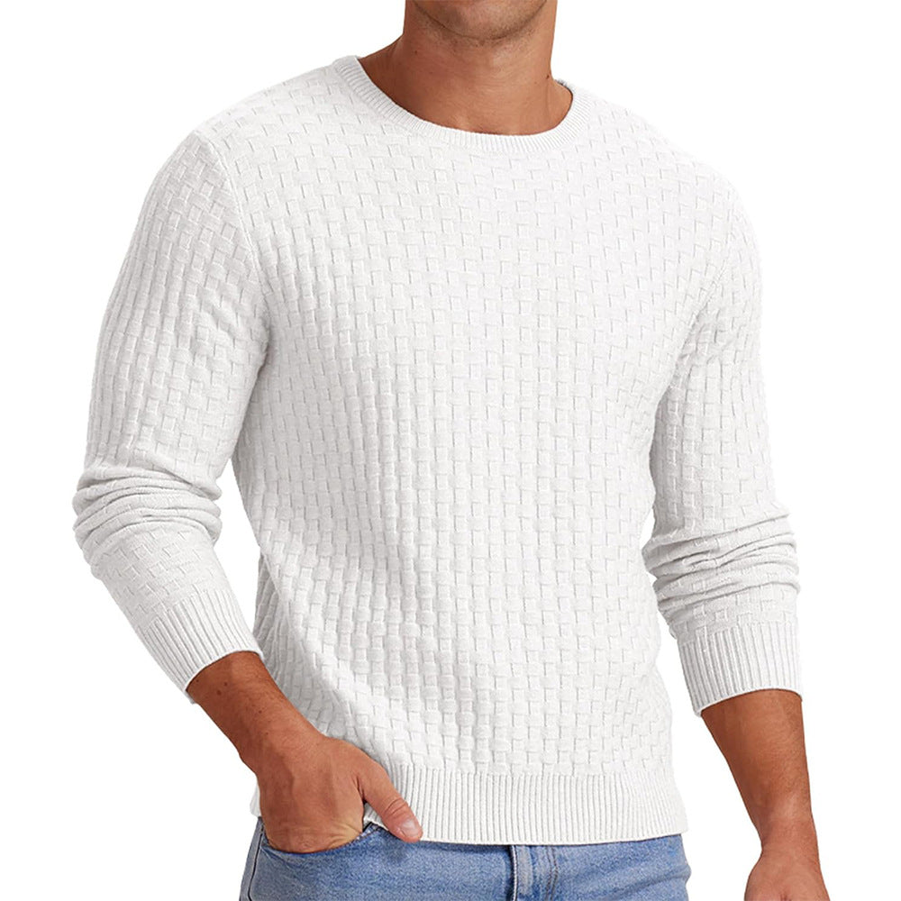 Herren strukturiertes Sweatshirt mit Rundhalsausschnitt und langem Arm Stilzeits