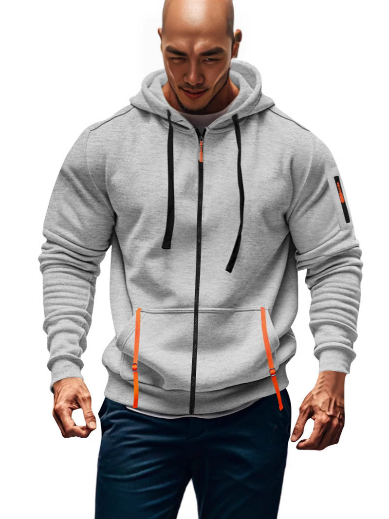 Herren sportliche Kapuzenjacke mit praktischen Reißverschlusstaschen Stilzeits