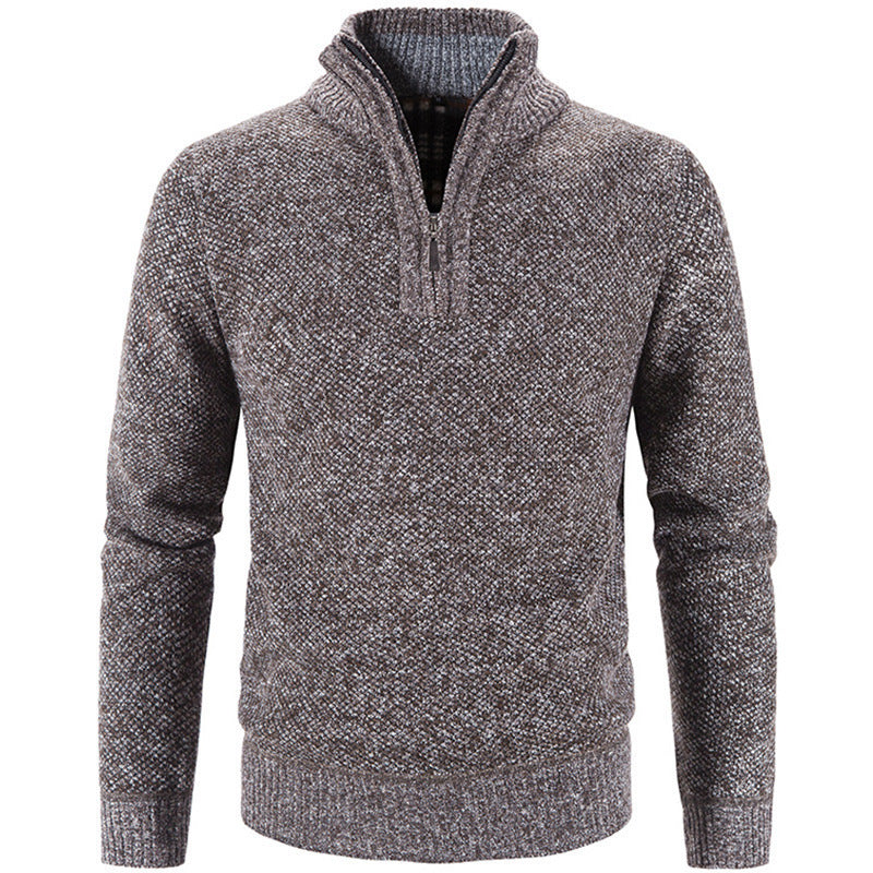 Herren modischer Rollkragenpullover mit elegantem Reißverschluss Stilzeits