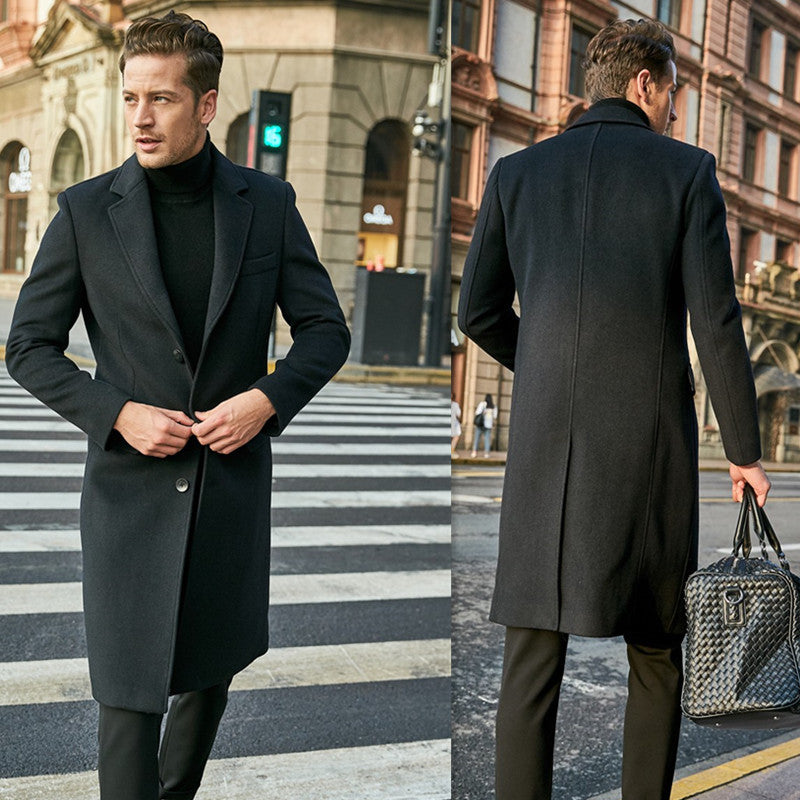 Herren eleganter Übermantel mit schmalem Schnitt und modernen Details Stilzeits