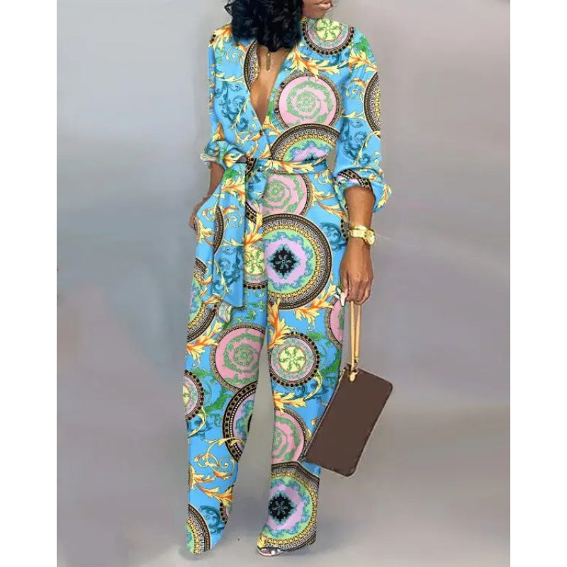 Damen Denim Jumpsuit mit modischem Patchwork-Design und praktischen Taschen Stilzeits