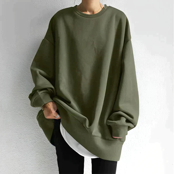 Damen Oversize Sweatshirt - Mit Rundhals
