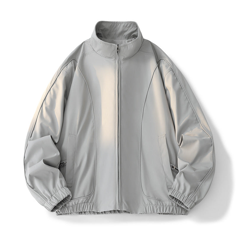 Damen hochschneiderte Übergangsjacke mit elastischem Bund und praktischen Taschen Stilzeits