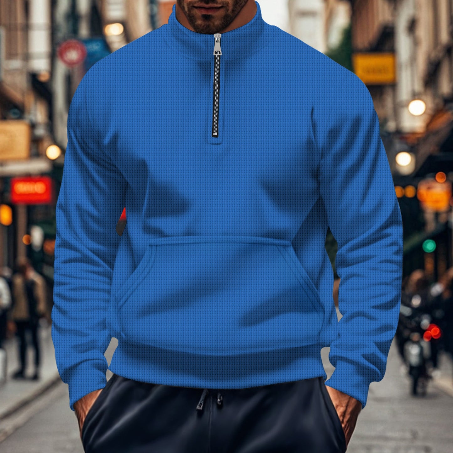 Herren sportlicher Hoodie mit Reißverschluss und praktischen Taschen Stilzeits