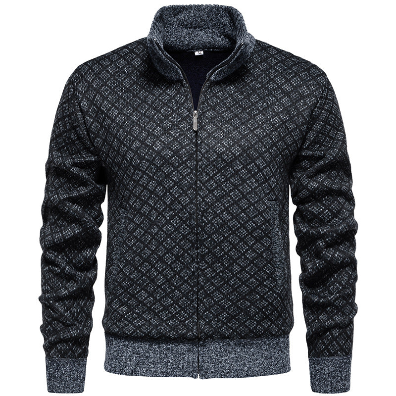 Herren sportliche Strickjacke mit modernem Muster Stilzeits