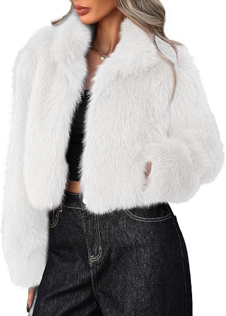 Damen Kurze Kunstpelzjacke mit weichem Fell und eleganter Silhouette Stilzeits