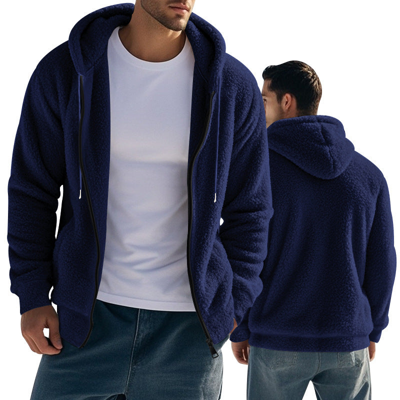 Herren Fleece Hoodie mit Kängurutasche und praktischem Reißverschluss Stilzeits