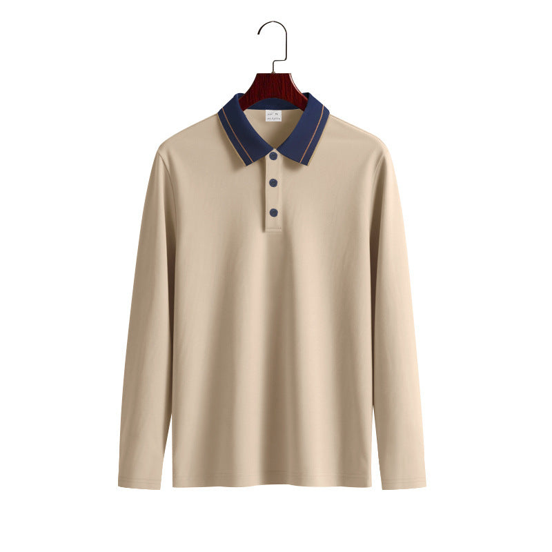 Herren Langarm-Poloshirt aus weichem Baumwollmix mit strukturiertem Kragen Stilzeits