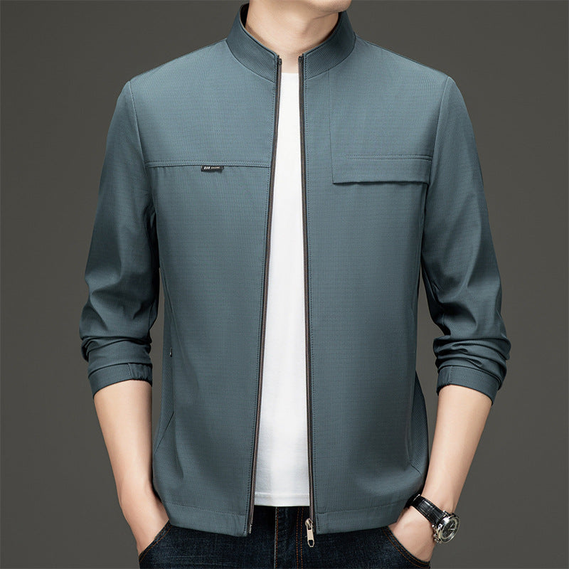 Herren elegante und sportliche Übergangsjacke mit Stehkragen Stilzeits