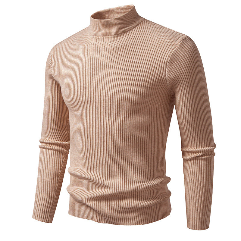 Herren Rollkragenpullover aus hochwertiger Stretch-Wolle mit Rippstruktur Stilzeits
