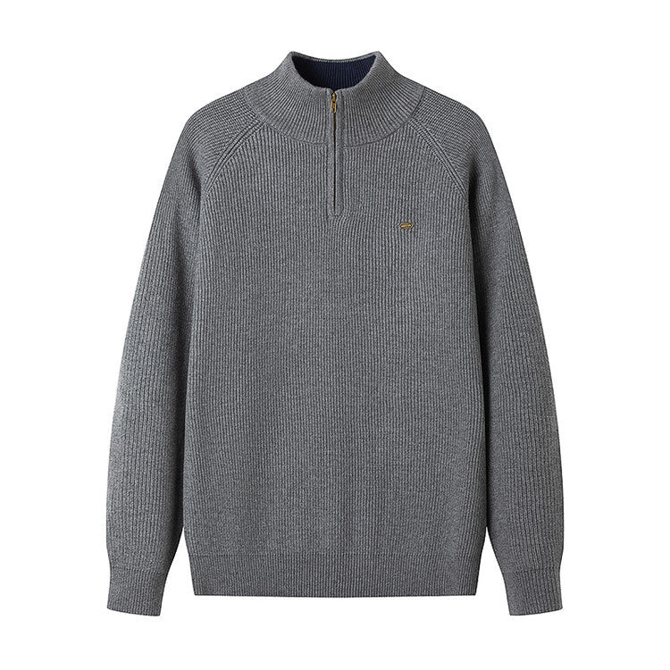 Herren Strickpullover mit halbem Reißverschluss Stilzeits