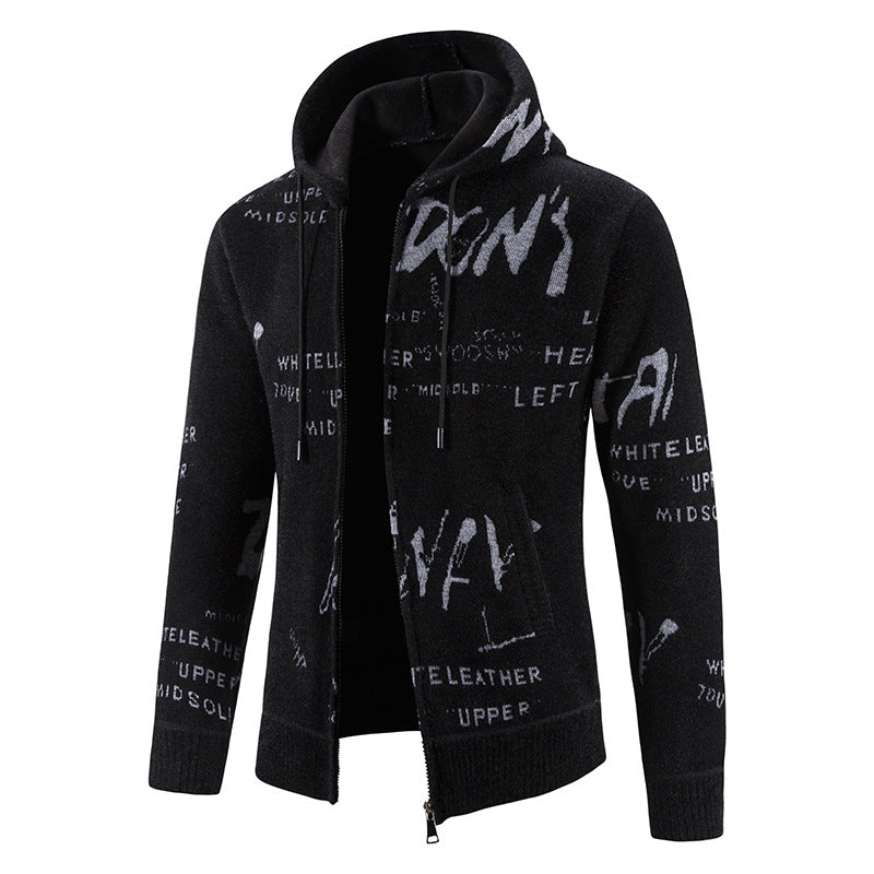 Herren modische Kapuzenjacke mit kreativem Print Stilzeits