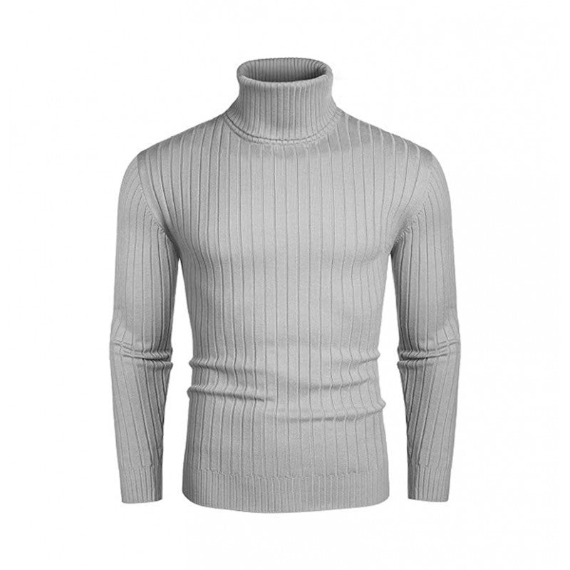Herren eleganter Rollkragenpullover aus feinem Rippenstrick Stilzeits