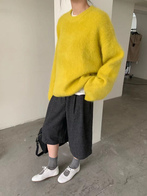 Damen kuscheliger Pullover mit Boxy-Schnitt Stilzeits