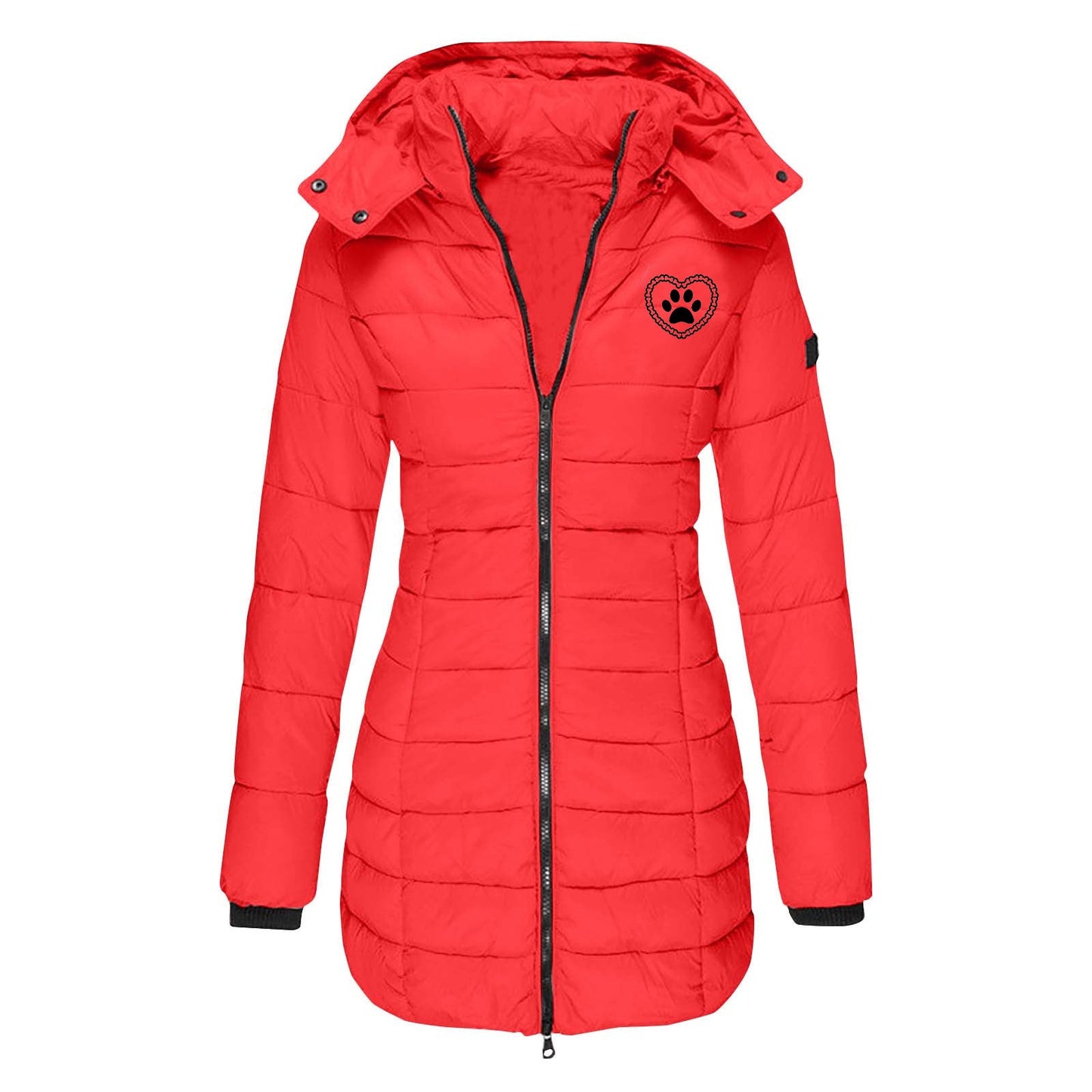 Damen gefütterte Übergangsjacke mit abnehmbarer Kapuze Stilzeits