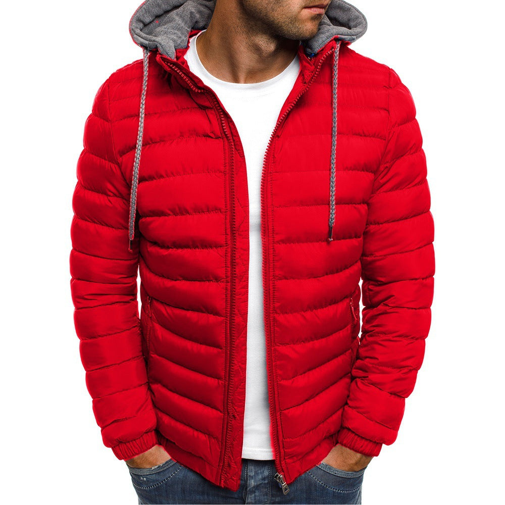 Herren Leichte Steppjacke mit abnehmbarer Kapuze Stilzeits