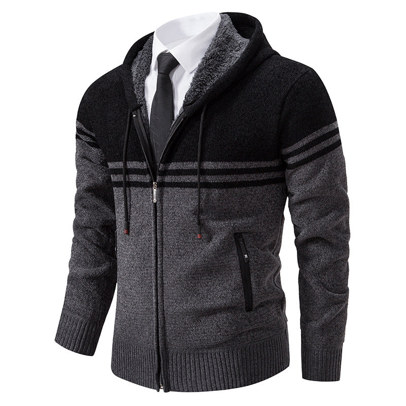 Herren modische Kapuzenjacke mit strukturiertem Design Stilzeits