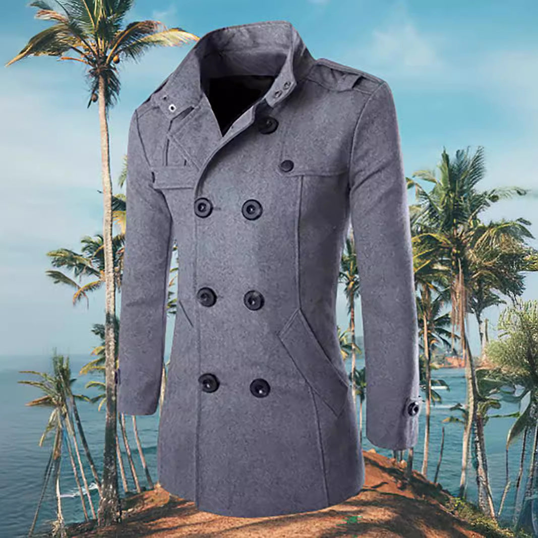 Herren eleganter Doppelreiher-Mantel mit modernen Akzenten Stilzeits