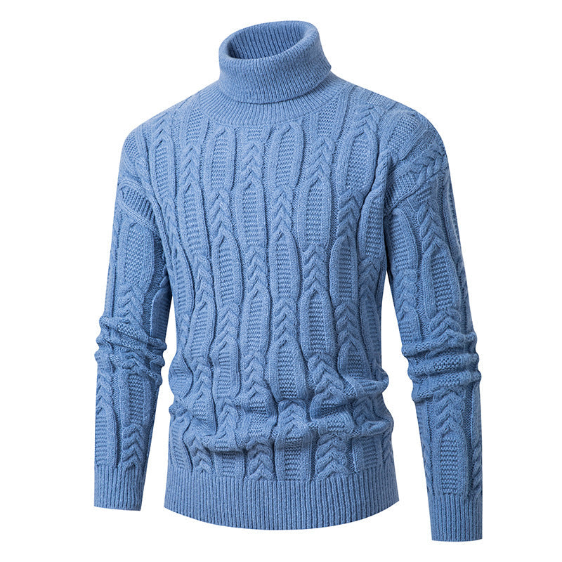 Herren Hochwertiger Rollkragenpullover mit Strukturmuster Stilzeits