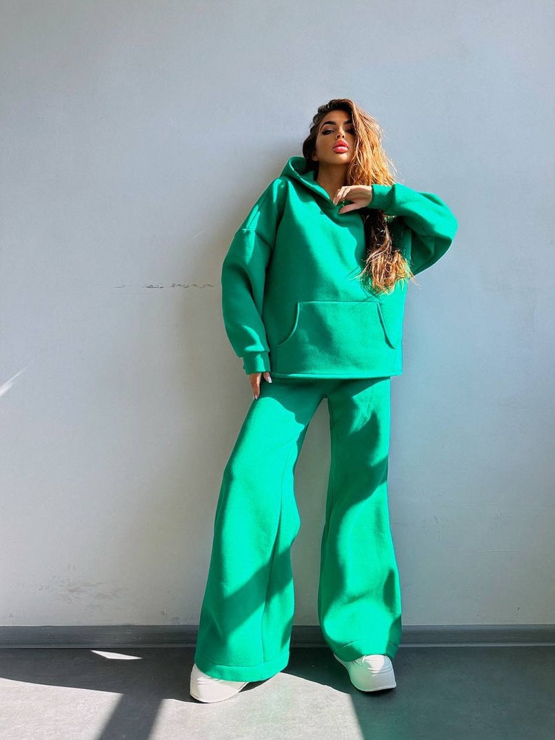 Damen Cooles Oversized Hoodie und weite Freizeithose Stilzeits