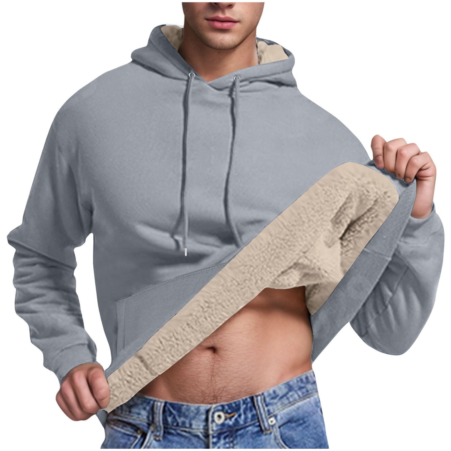 Herren Fleece-Kapuzenpullover mit innenliegendem Kuschelfutter Stilzeits