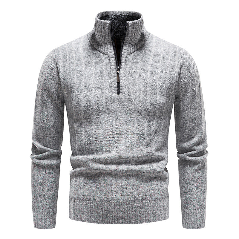 Herren modischer Strickpullover mit hohem Kragen Stilzeits