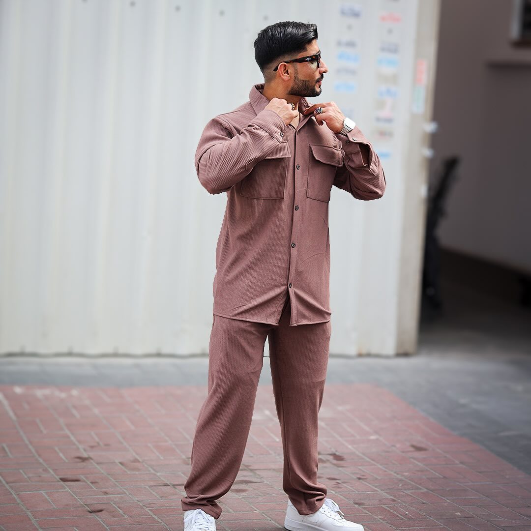 Herren utility Hemdbluse mit doppelten Brusttaschen Stilzeits